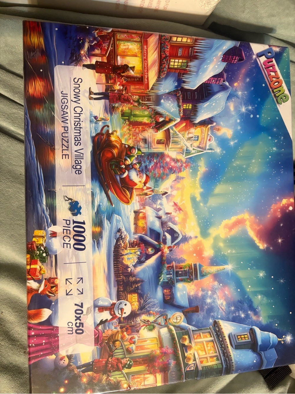 Snowy Christmas Village 1000-Piece Jigsaw Puzzle - Colorful Holiday Scene
